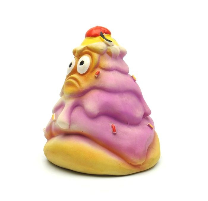 Funny Cake Shape Latex Pet Toys / Colorful  Latex Squeaky Dog Toy PT-L004