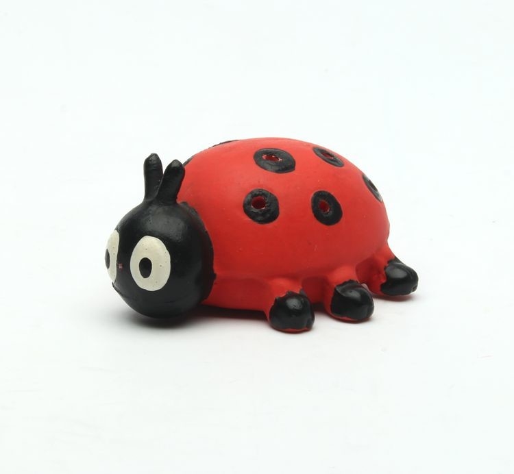 Red Eco - Friendly Latex Pet Toys Cute Bug Pet Shape Customized Size
