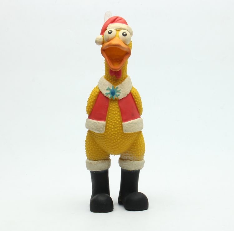 Safety Non - Toxic Latex Pet Toys Colorful  Rubber Chicken Squeaky Dog Toy
