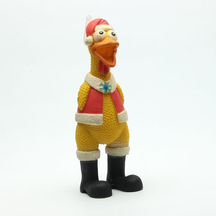 Safety Non - Toxic Latex Pet Toys Colorful  Rubber Chicken Squeaky Dog Toy
