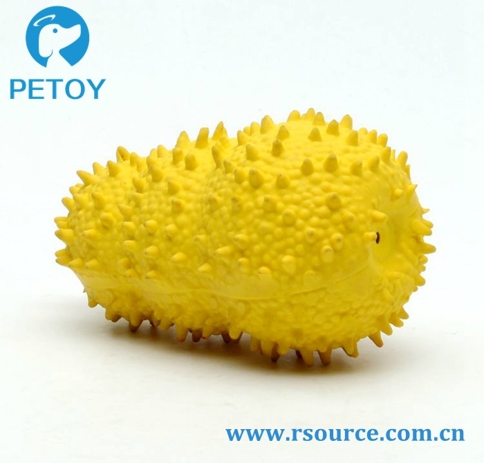 Teeth cleaning Spiky Squeaky rubber latex toy for dogs
