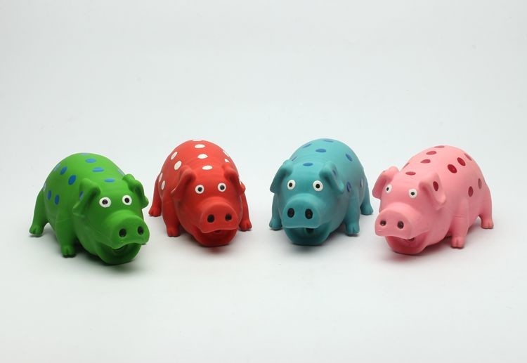 Color size customized durable latex pig toy dog toy chew