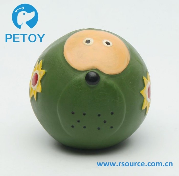 Funny face small latex soft toy dog ball