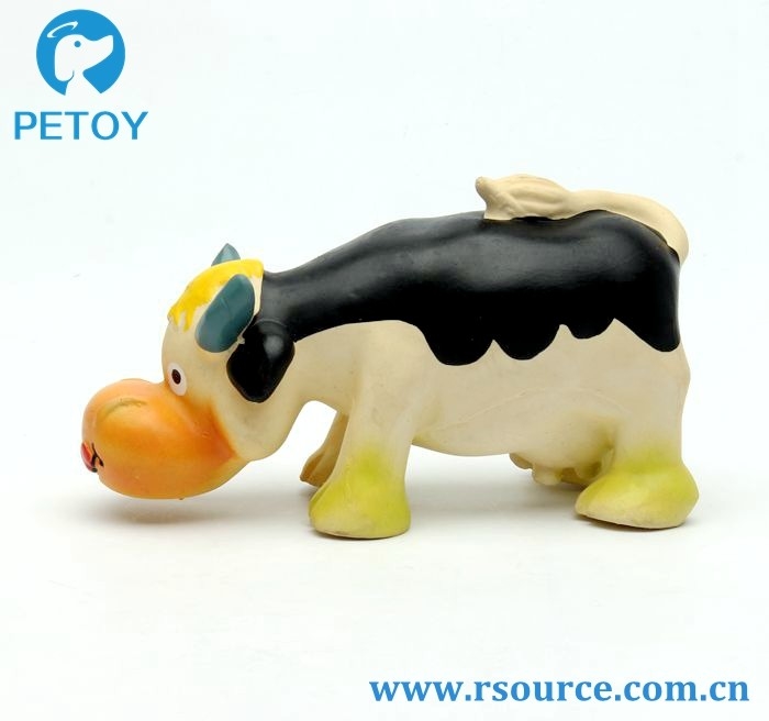 Lovely Latex cow shape dog teaser toy