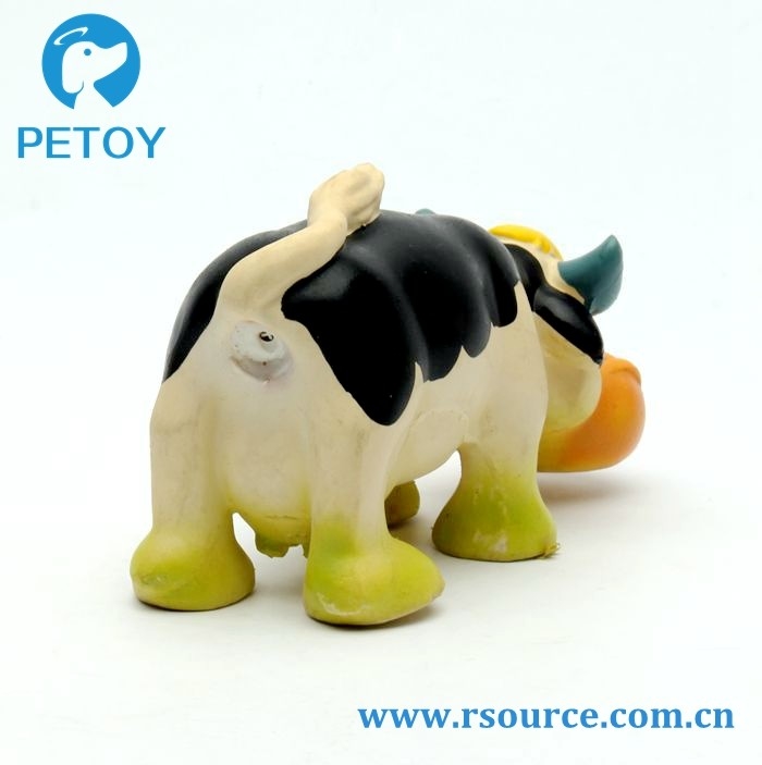 Lovely Latex cow shape dog teaser toy