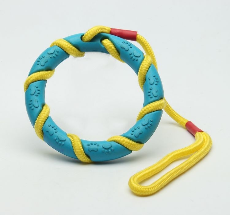 Round O Pet Dog Dental Chew Toys Durable With Rope Lightweight Easy Use