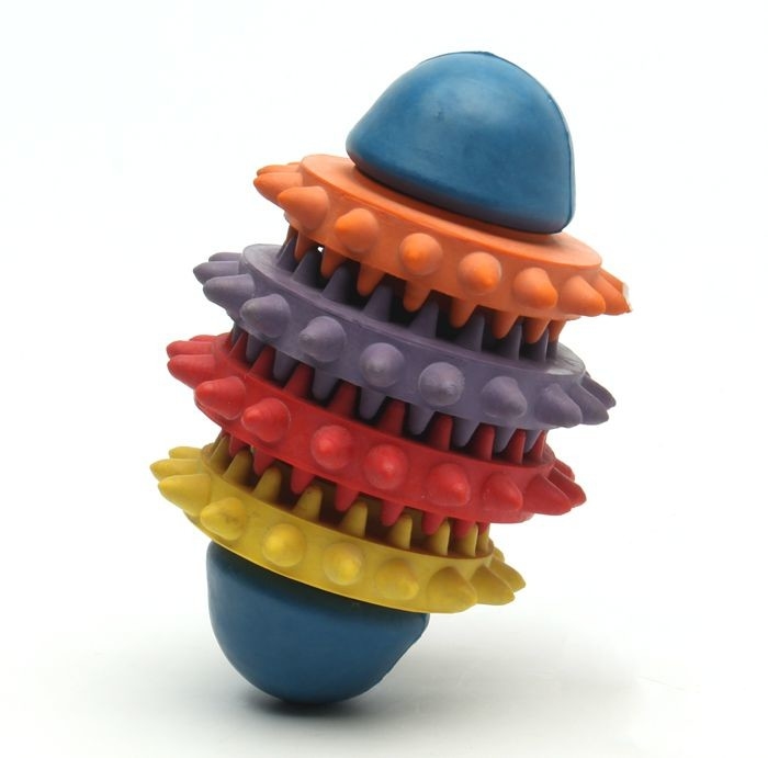 Christmas Gift Rubber Chew Toys / Colorful Dog Teeth Cleaning Toy 209g Weight
