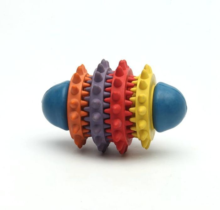 Christmas Gift Rubber Chew Toys / Colorful Dog Teeth Cleaning Toy 209g Weight
