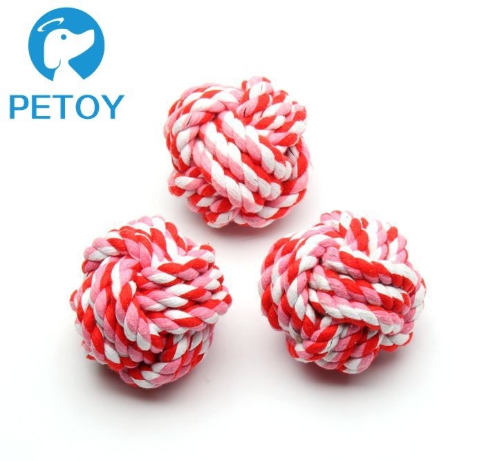 Cotton Indestructible  Rope Ball Dog Toy Bright Color  ODM Services