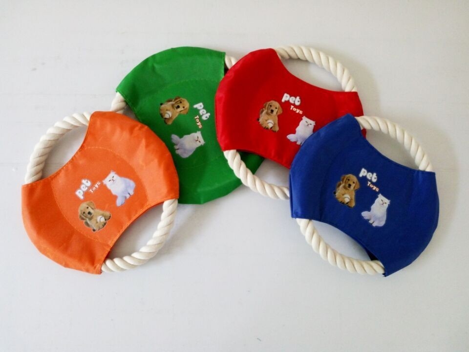 Colorful Durable Pet Toys / Professional Rope Ring Dog Toy 17cm Size