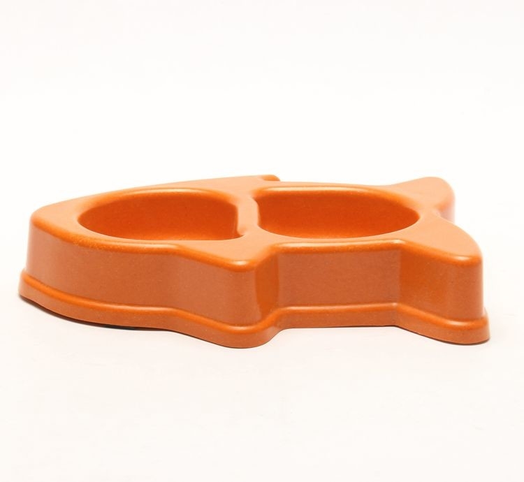 High Strength Round Cat Food And Water Bowls Cute Fish Shape Lightweight