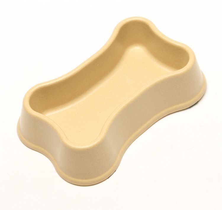 Personalized Cat Food And Water Bowls Bone Shaped Bio Bamboo Fiber Material