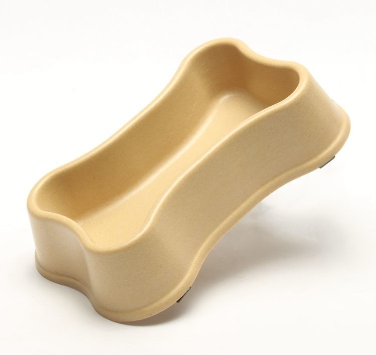 Personalized Cat Food And Water Bowls Bone Shaped Bio Bamboo Fiber Material