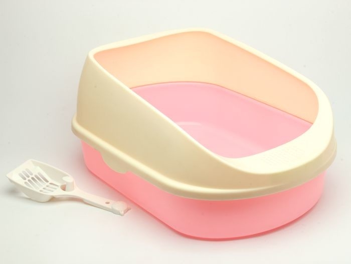Indoor Cleaning Pet Cat Litter Box , Plastic Cat Litter Container Easy Use
