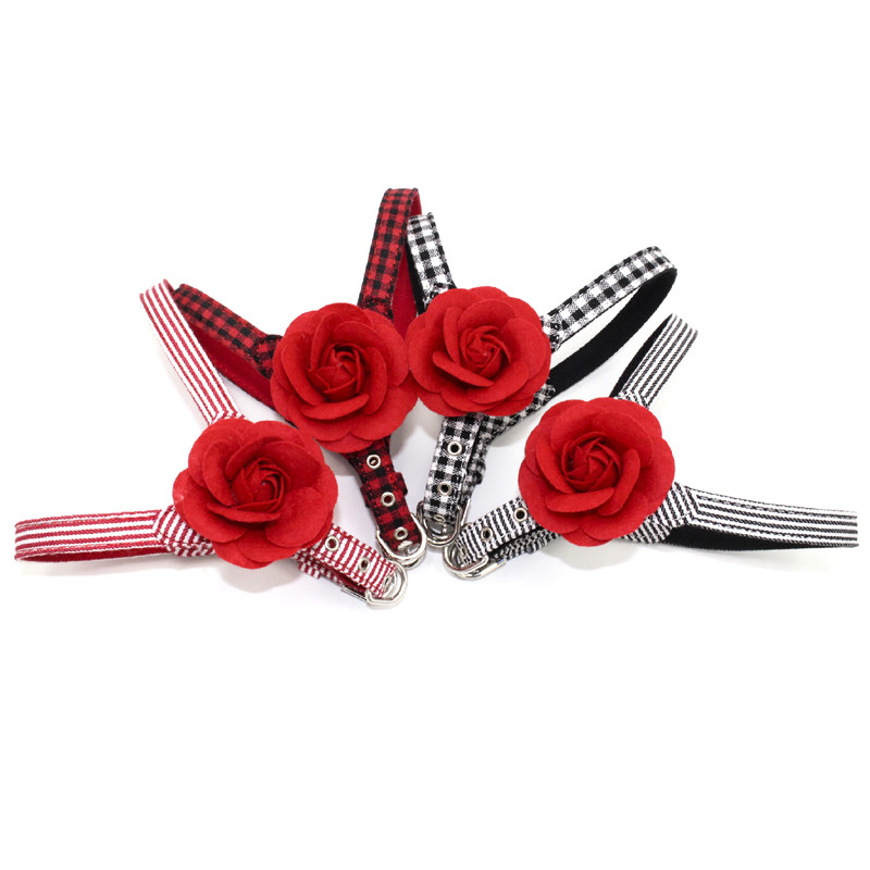 Cute Flower Dog Collars And Leashes Perfect Fit Harness With Safety Hooks