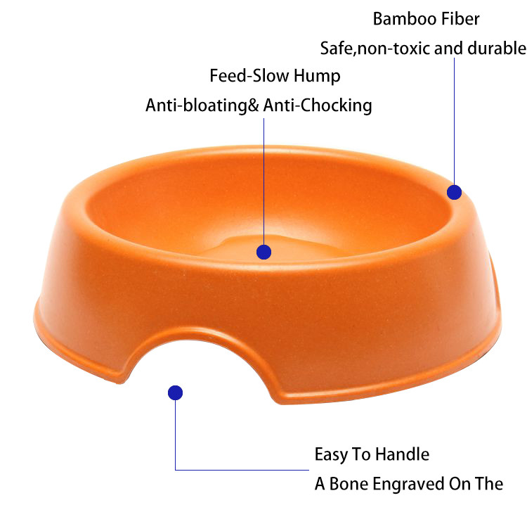 Anti Skid Natural Straw Plastic Slow Feed Dog Bowl Eco Friendly High Polish Finish