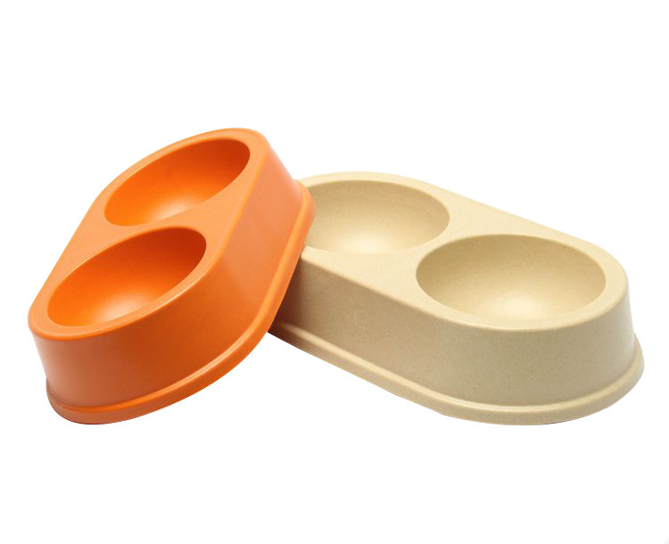 Non Slip 210g Bamboo Pet Bowl Round Biodegradable 22cm Dog Cage Water Bowl