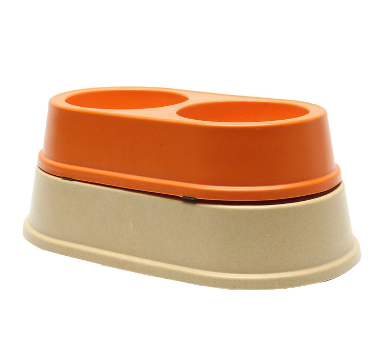 Round Biodegradable Dog Cage Water Bowl Bamboo Non Slip Eco Friendly Easy To Clean