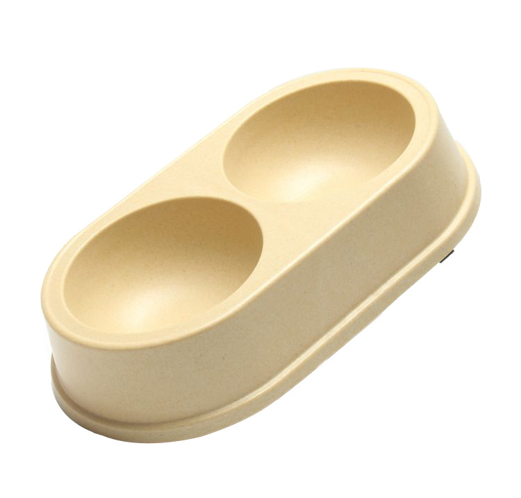 Round Biodegradable Dog Cage Water Bowl Bamboo Non Slip Eco Friendly Easy To Clean