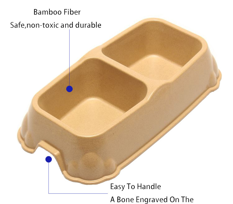 Biodegradable Bamboo Fiber Bowls Water Feeding For Dogs And Cats Easy Clean